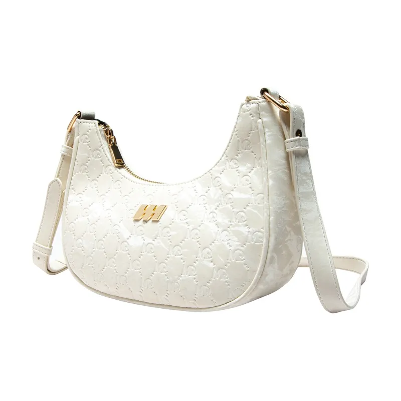 MQ Artificial Leather Crossbody Bag Women's Milk White-5