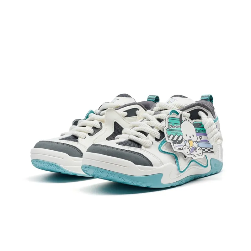 XTEP Sanrio Co branded Low Top Skateboard Shoes Men's Sail White/Starry Sea Blue/Charcoal Gray-3