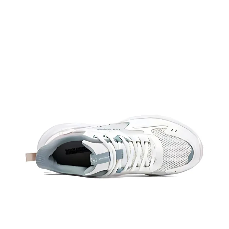 361° Cushioned Slip Resistant Lightweight Low Top Casual Running Shoes Women's White Green-1