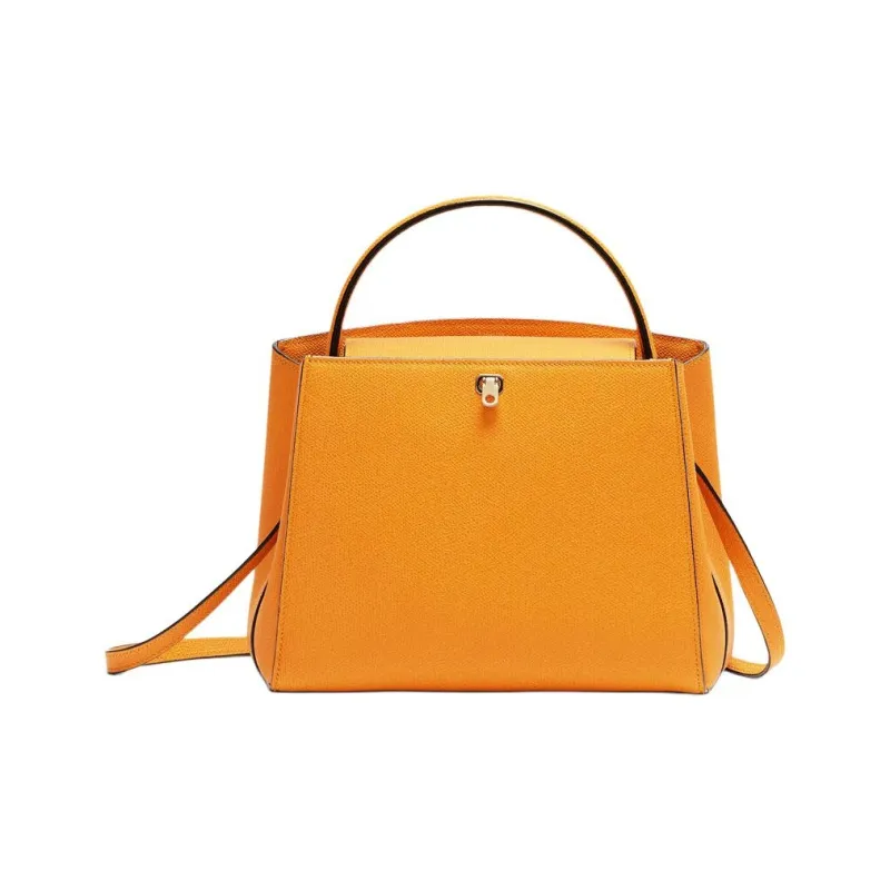 Valextra Brera Millepunte Calfskin Shoulder Bag Crossbody Bag Handbag Medium Size Women's Saffron Yellow-0