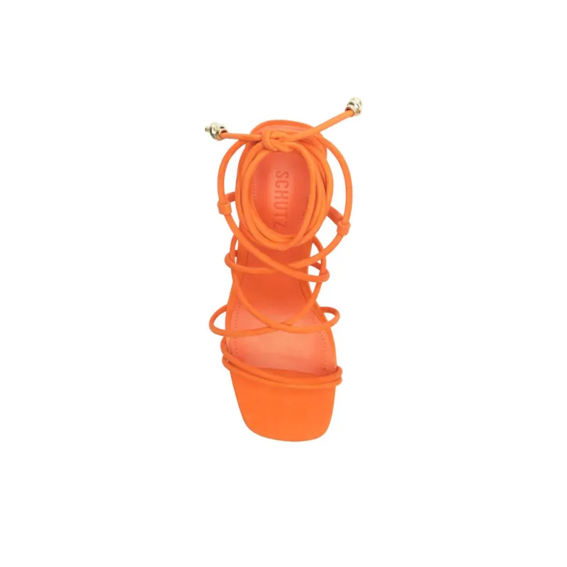 Schutz Magdalena Strap Sandals Women's Orange-3