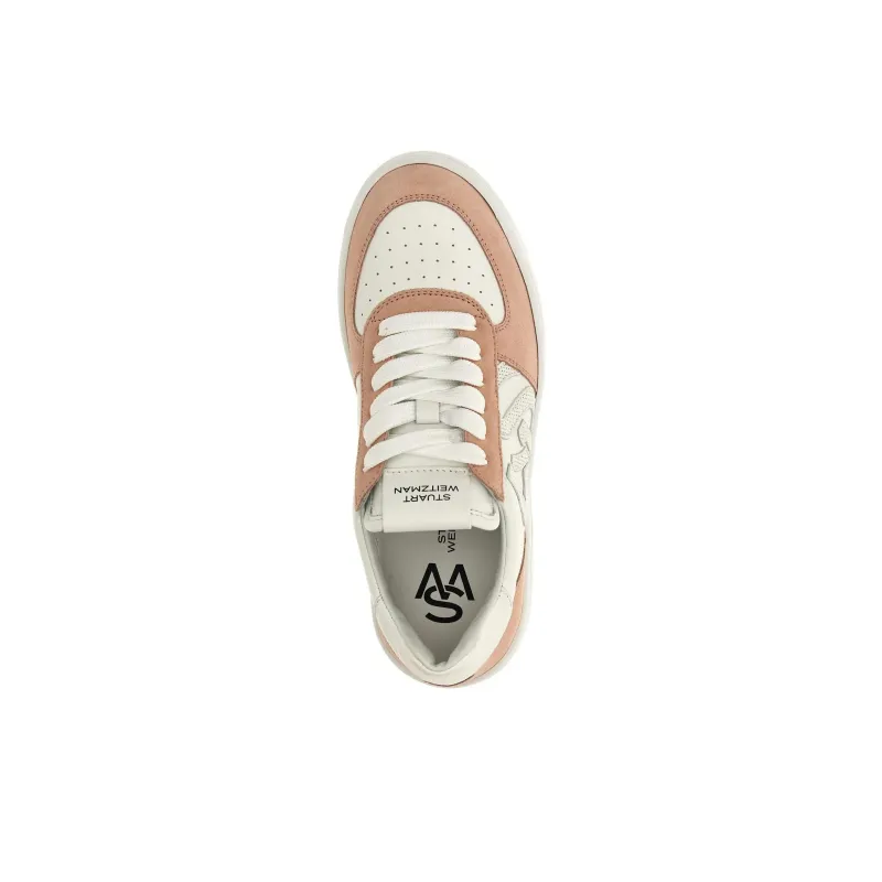 Stuart Weitzman/SW Courtside Monogram Low Top Skateboard Shoes Women's White-4