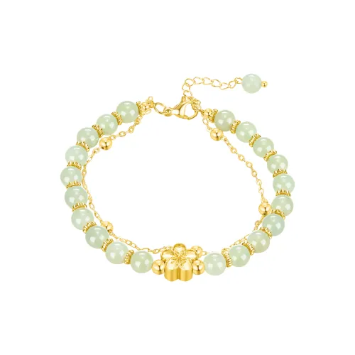 Mom's Gift Hetian Jade Bracelets Pale Greenish White Jade Women's
