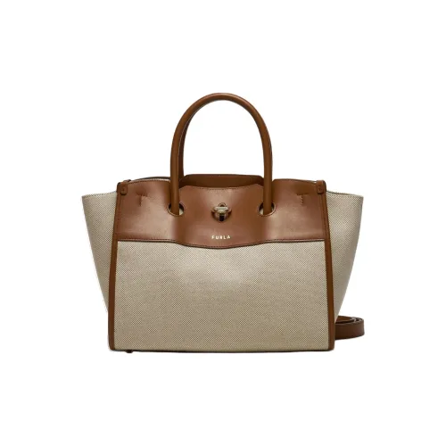 Furla Natural Leather Shoulder Bag Crossbody Bag Handbag Medium Size Women's Brown
