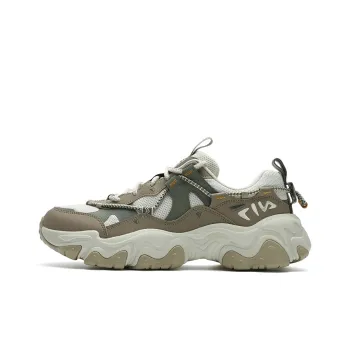 FILA FLUID 5 Anti Slip And Wear Resistant Breathable Low Top Casual Shoes Men's White Gray