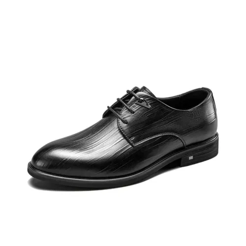 YEARCON Dress Shoes Men Low-Top Black