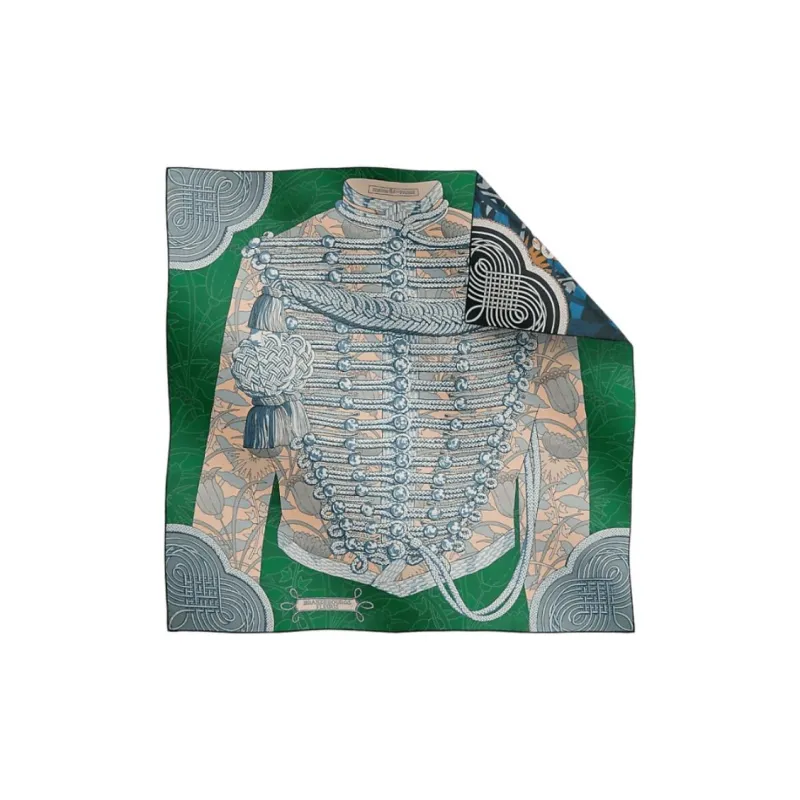 HERMES Silk Silk Scarves Women's Green-1