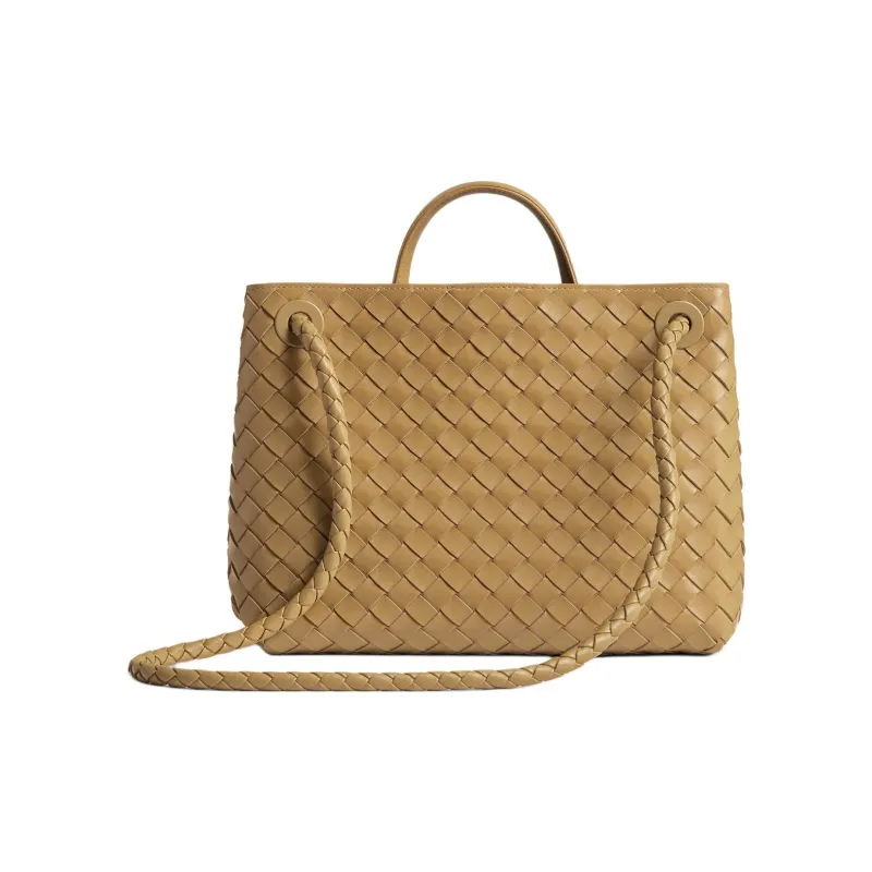 Bottega Veneta Andiamo Series Sheepskin Shoulder Bag, Crossbody Bag, Handbag Medium Size Women's Dark Nut Candy-2