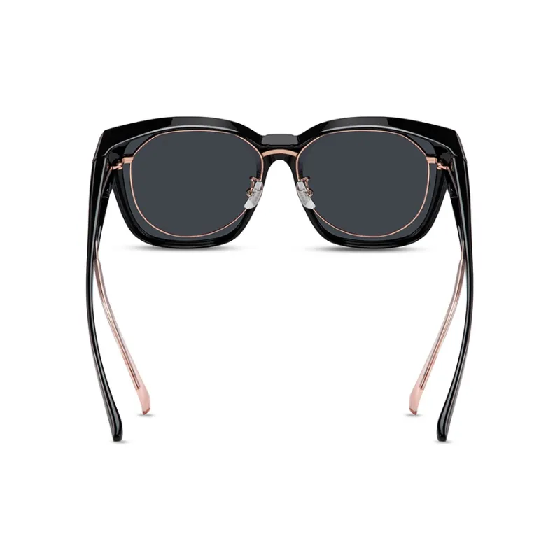LOHO TR90 Square Large Frame Sunglasses For A Slimmer Face Appearance Unisex Black-6