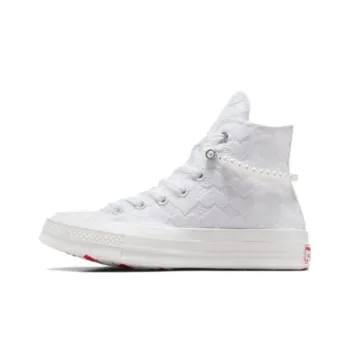 Converse Chuck 70 Anti-Slip And Wear-Resistant Lightweight High-Top Skateboard Shoes Women's White