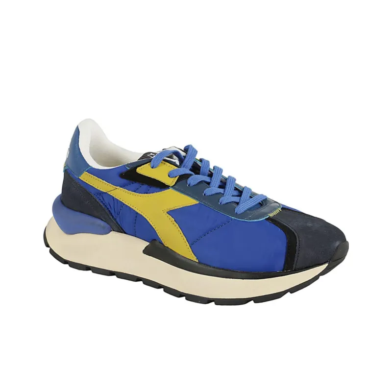 Diadora Heritage Anti-Slip Wear-Resistant Low-Top Casual Running Shoes Men's Blue Black White-2