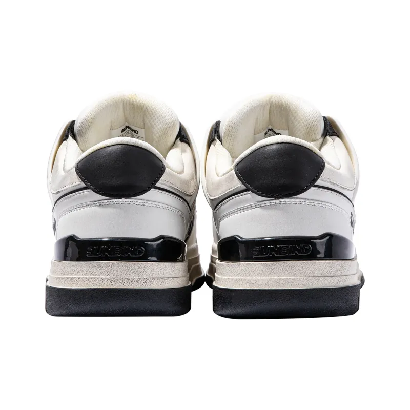 SANBAI STUDIO Anti-Slip Wear-Resistant Low-Top Skateboard Shoes Unisex Black White Distressed-2