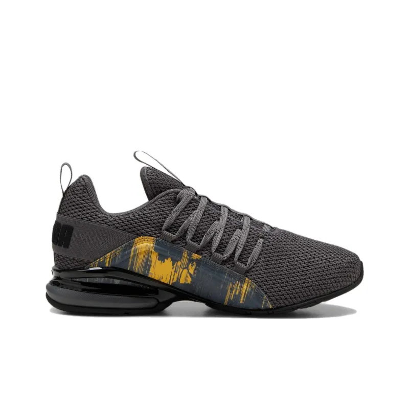 PUMA Axelion Anti Slip Wear Resistant Low Top Casual Running Shoes Men's Black Gray Yellow-1