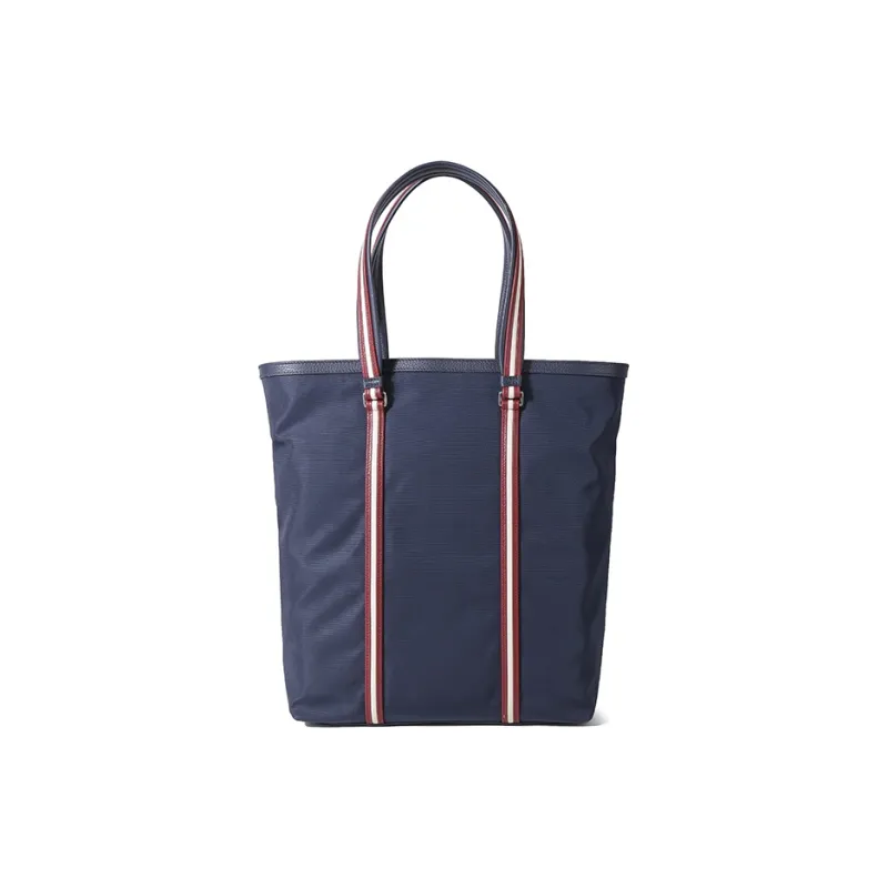 BALLY Fabric With Leather Tote Bag, Shopping Bag, Handbag Men's Midnight Blue-3