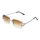 Thorn Double C Sunglasses, Tea Brown Lens, Silver