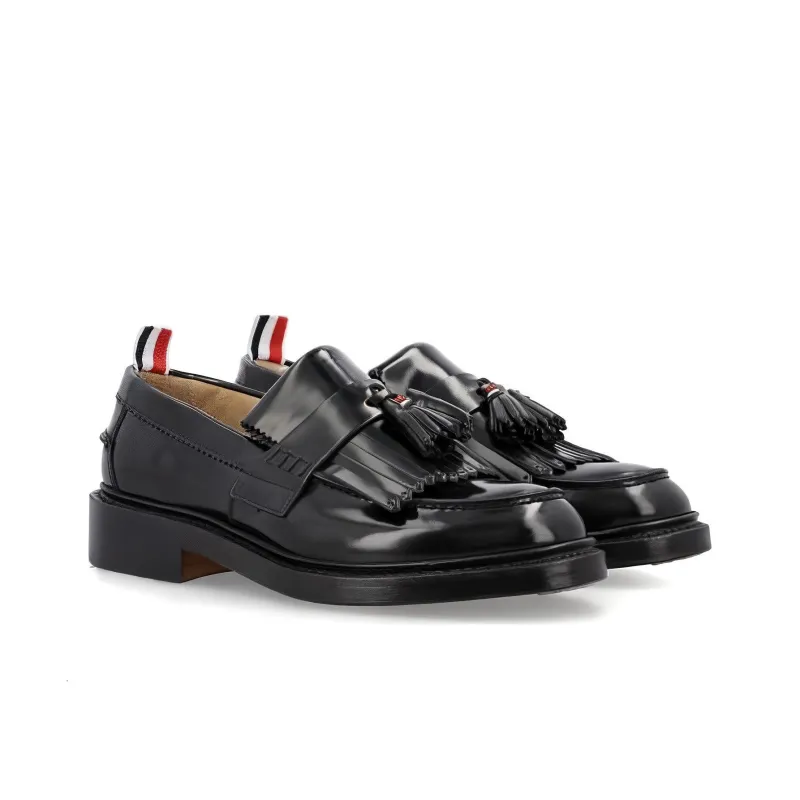 THOM BROWNE RWB-tab Leather Loafers-2
