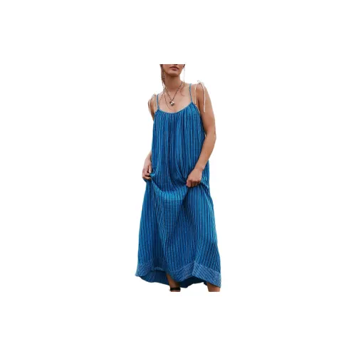 FREE PEOPLE Slip Dresses Women's Navy Combo/Marine Blue Combo