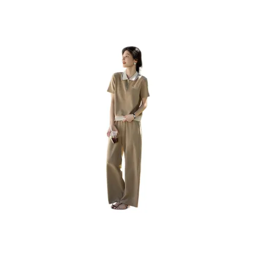 XWI Casual Suits Women's Coffee Top+Pants