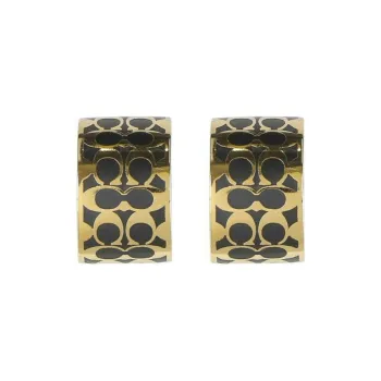 COACH Enamel Brass Plated Enamel Glass Titanium Earrings Women's Gold