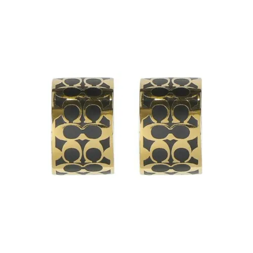 COACH Enamel Brass-Plated Enamel Glass Titanium Earrings Women's Gold