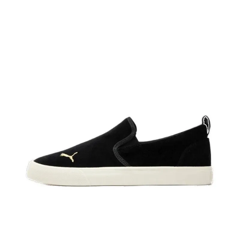 PUMA Bari Anti Slip Wear Resistant Low Top Skateboard Shoes Women's Black Gold-0