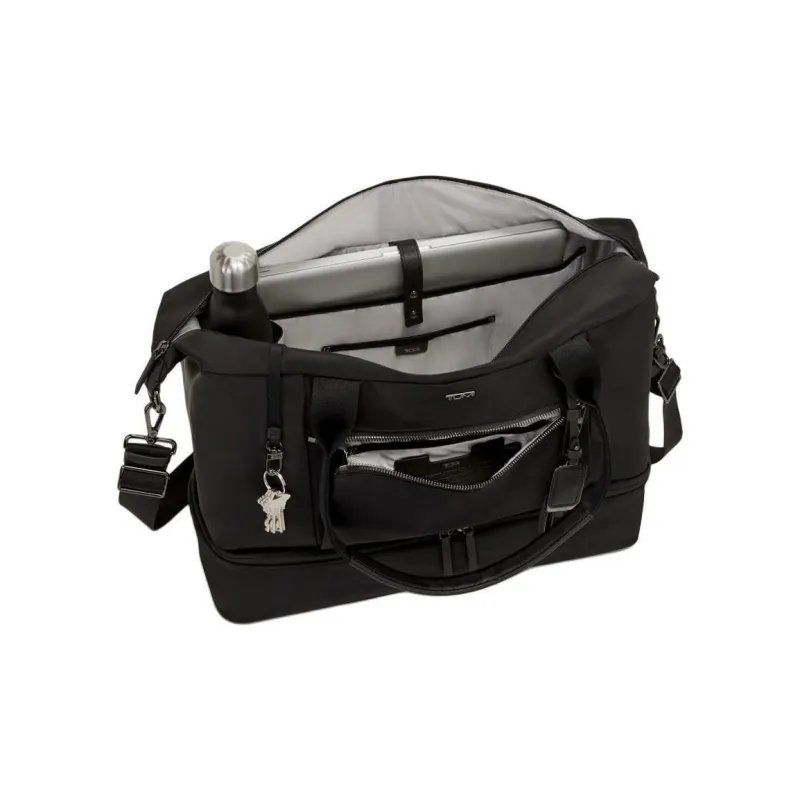 TUMI Leather Travel Bag Women's Black-3