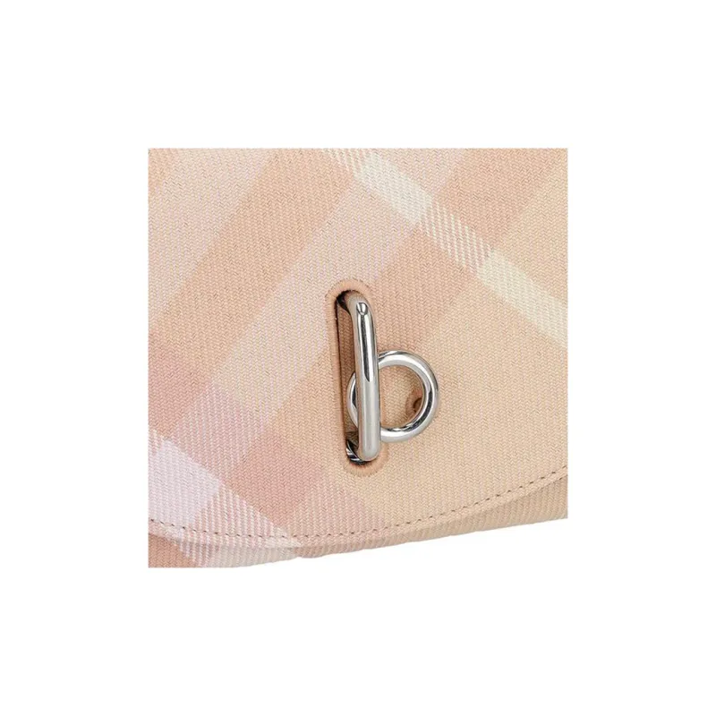Burberry Wool With Polyester Wallet Women's Peach Pink & Black-4