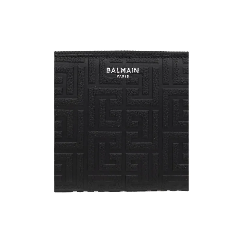 BALMAIN Calfskin Wallet Unisex Black-4
