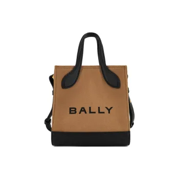 BALLY Cotton Shoulder Bag Crossbody Bag Handbag Unisex Brown