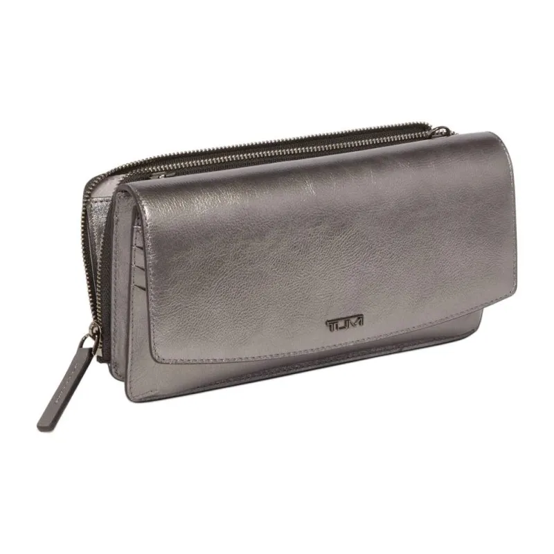TUMI Leather Wallet Crossbody Bag Women's Tin Alloy Metal-1