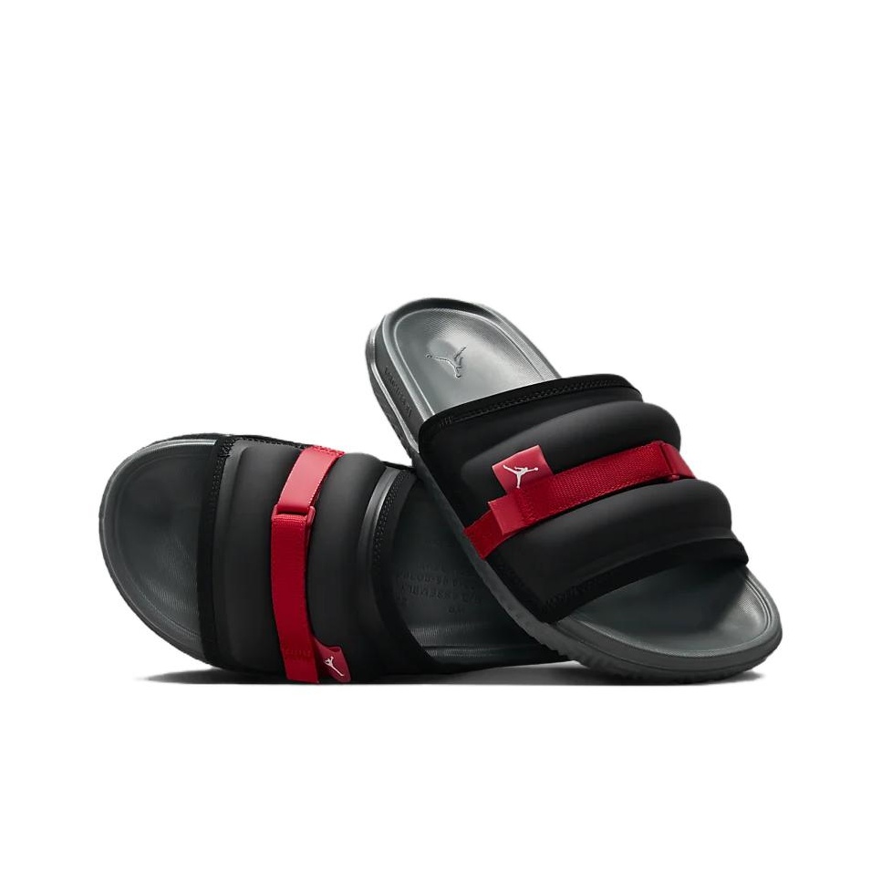 Jordan Super Play Flip flops Men Black Red POIZON