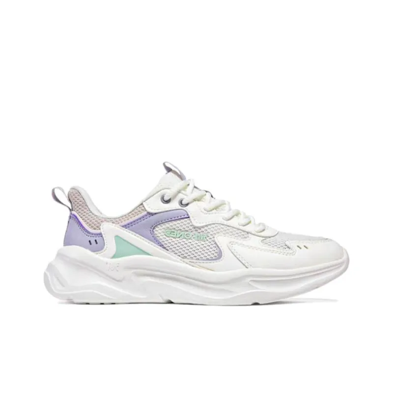 361° Cushioned Slip Resistant Lightweight Low Top Casual Running Shoes Women's White Purple-1
