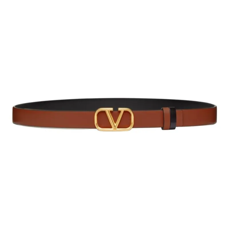 Valentino Cow Leather Belts Women's Brown 2cm-0