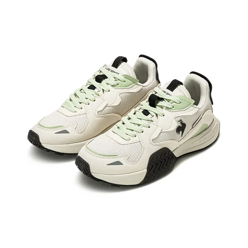 Le Coq Sportif Anti Slip Wear Resistant Low Top Casual Shoes Unisex White Green-4