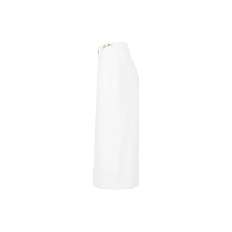RARE Denim Long Skirts Women's White-1