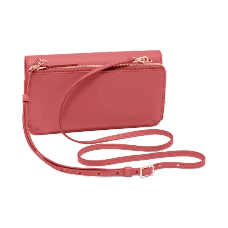 TUMI Leather Wallet Crossbody Bag Women's Guest Star Rose-2