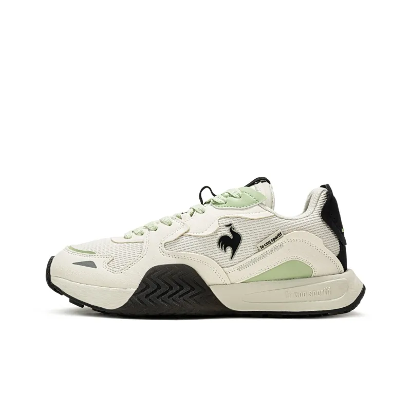 Le Coq Sportif Anti Slip Wear Resistant Low Top Casual Shoes Unisex White Green-0