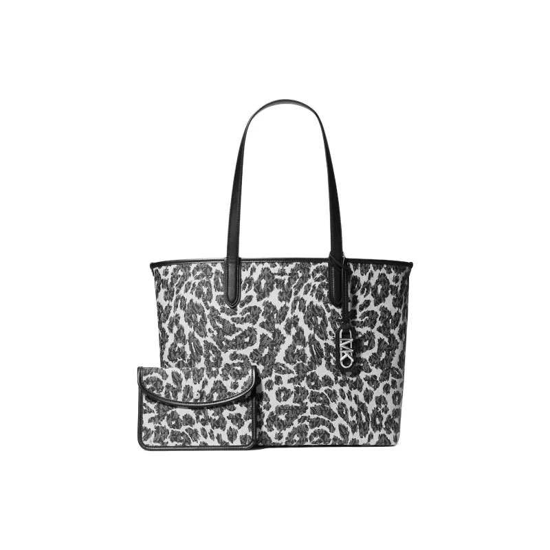 MICHAEL KORS Eliza Series Canvas Tote Bag, Shopping Bag, Shoulder Bag, Handbag Extra Large Women's Black-1