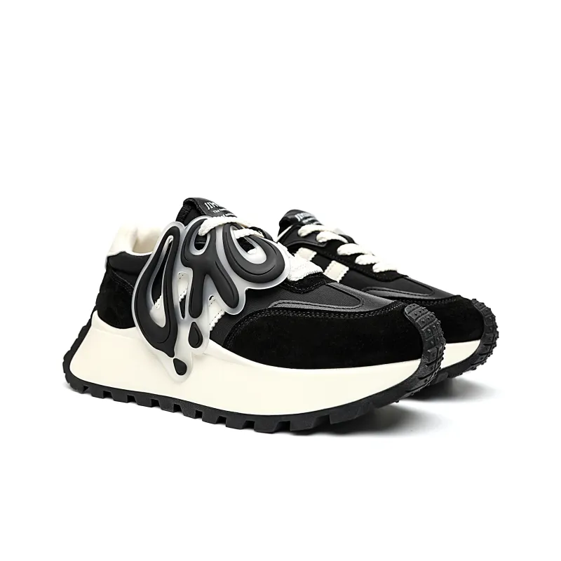 ORD Cushioning Anti Slip Wear Resistant Breathable Lightweight Height Increasing Casual Shoes Women's Black-3