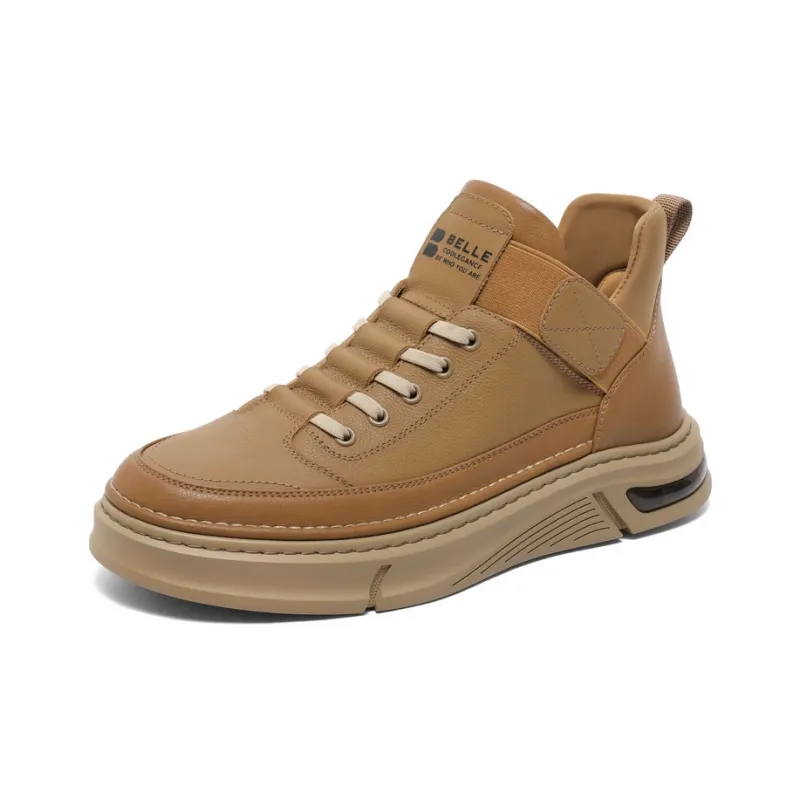 BELLE Wear-Resistant Low-Top Skateboard Shoes Men's Yellow Khaki-25