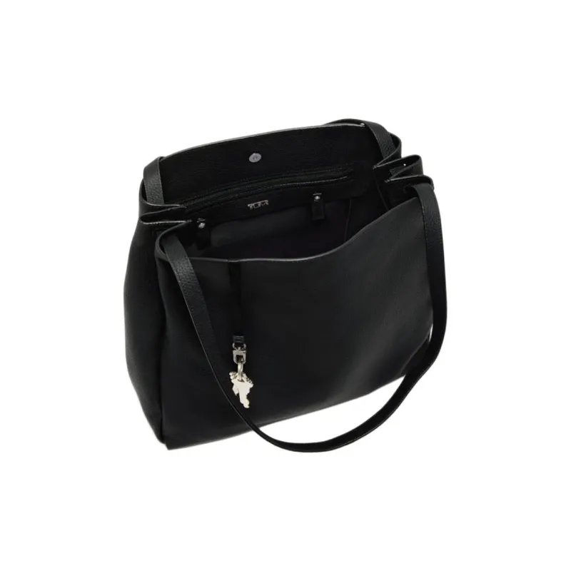 TUMI Leather Tote Bag Shopping Bag Handbag Crossbody Bag Large Size Women's Black-3