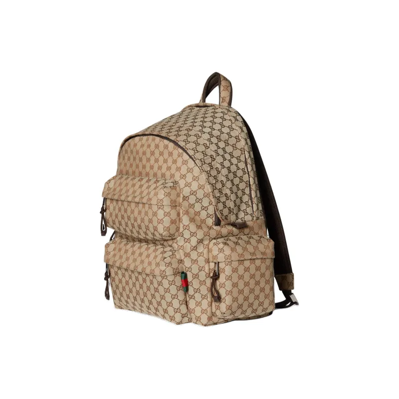 GUCCI Canvas Backpack Large Size Men's Beige & Ebony-1