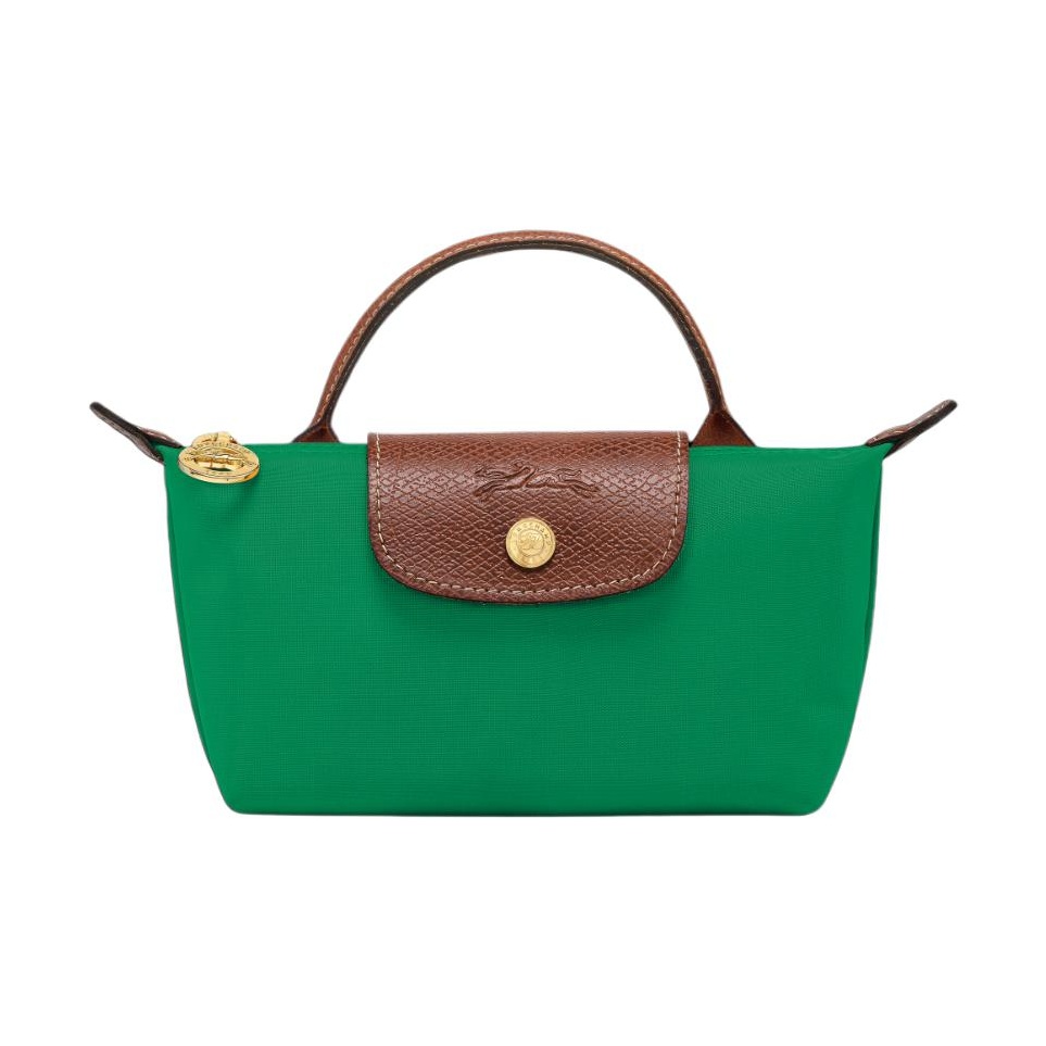 【関税&送料込】Longchamp Le Pliage Original Green Clutch Ba Longchamp Le Pliage Green Original Handle Bag Pouch Outlet