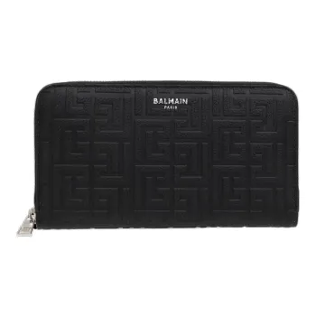 BALMAIN Calfskin Wallet Unisex Black
