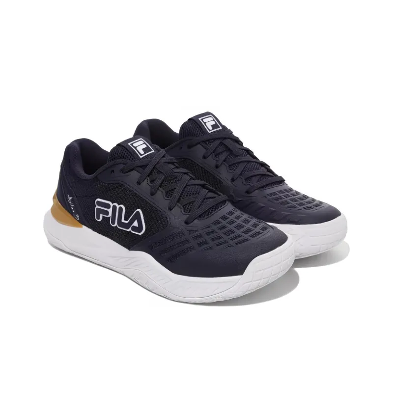 FILA Durable Breathable Low Top Tennis Shoes Unisex Black White-2