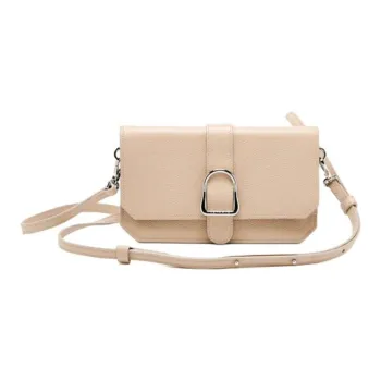 SENREVE Leather Shoulder Bag Crossbody Bag Small Size Women's Oatmeal Silver Mix