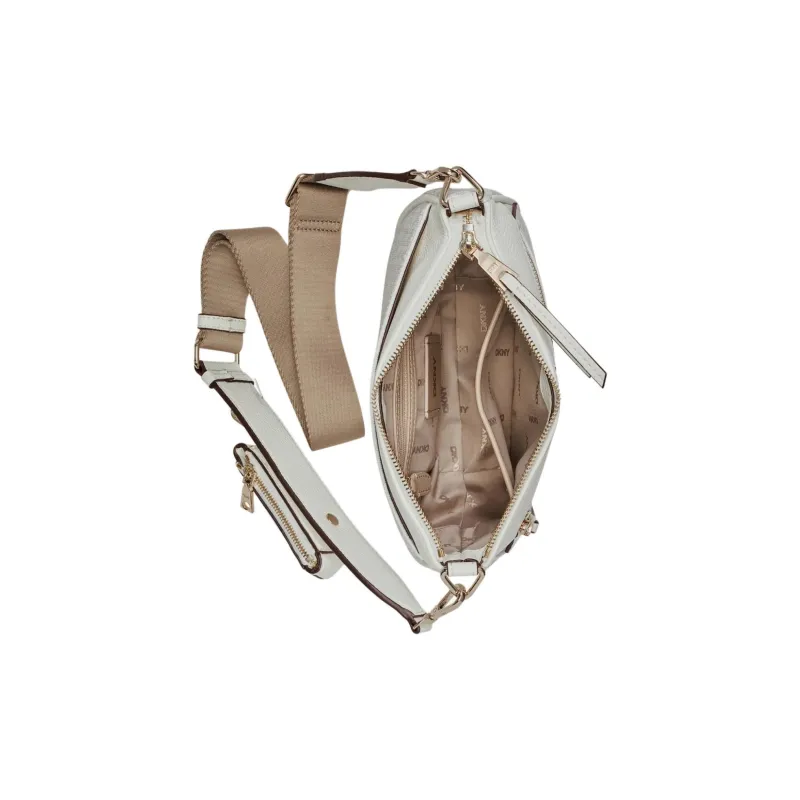 DKNY Polyurethane Decoration Bonded Vinyl Chloride Crossbody Bag Women's White-2