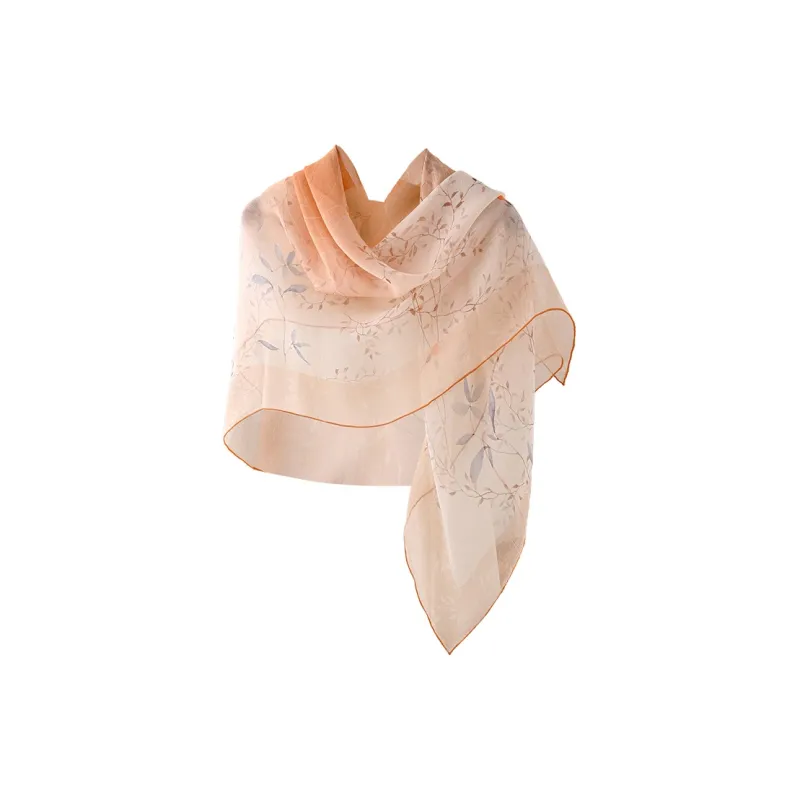 Hang Silk Road Mulberry Silk Silk Scarves Women's Blue-4