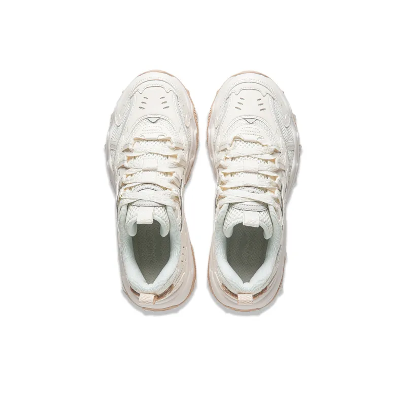 LiNing Cat's Claw Lite 2 Shock Absorbers With Slip Resistant Features Low Top Chunky Sneakers Women's Ivory-3
