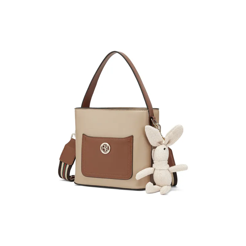 CORALDAISY Synthetic Leather Shoulder Bag Handbag Crossbody Bag Cell Phone Pouch Women's Milk Tea Apricot-0